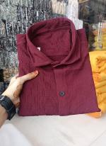 Dubby Popcorn Maroon Casual Wear Box Line Mens Shirt